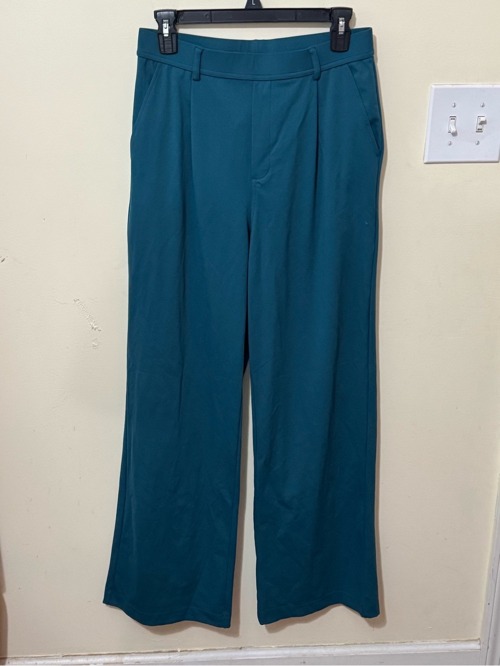 HALARA Teal Wide-Leg Men's Dress Pants